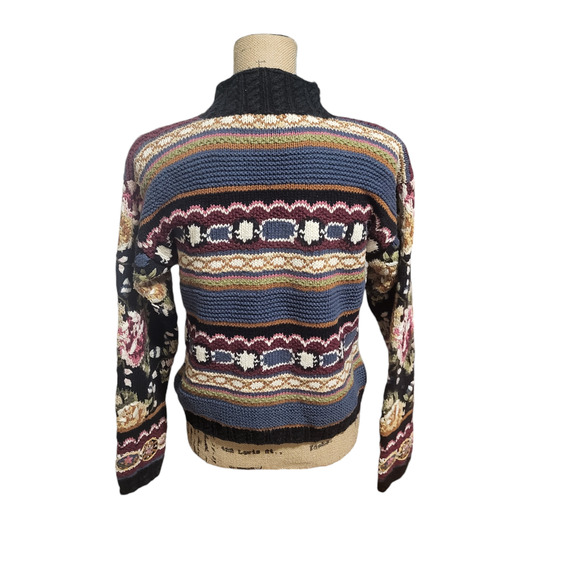 Express Tricot hand knit multicolor sweater, mock neck, size small - Picture 2 of 4